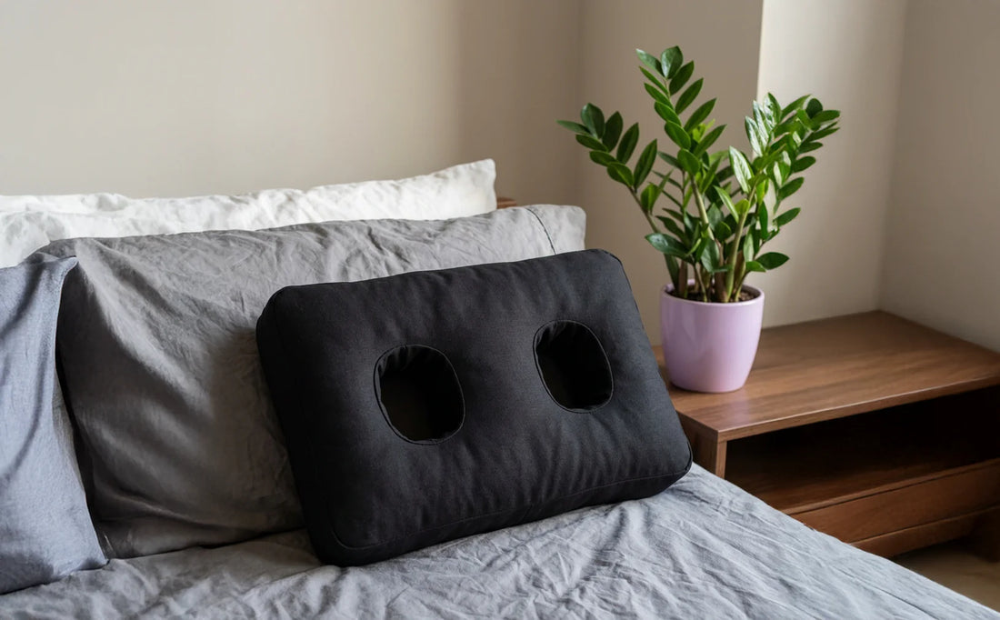The Pierceful Sleep Piercing Pillow is back in stock and your ears are relieved